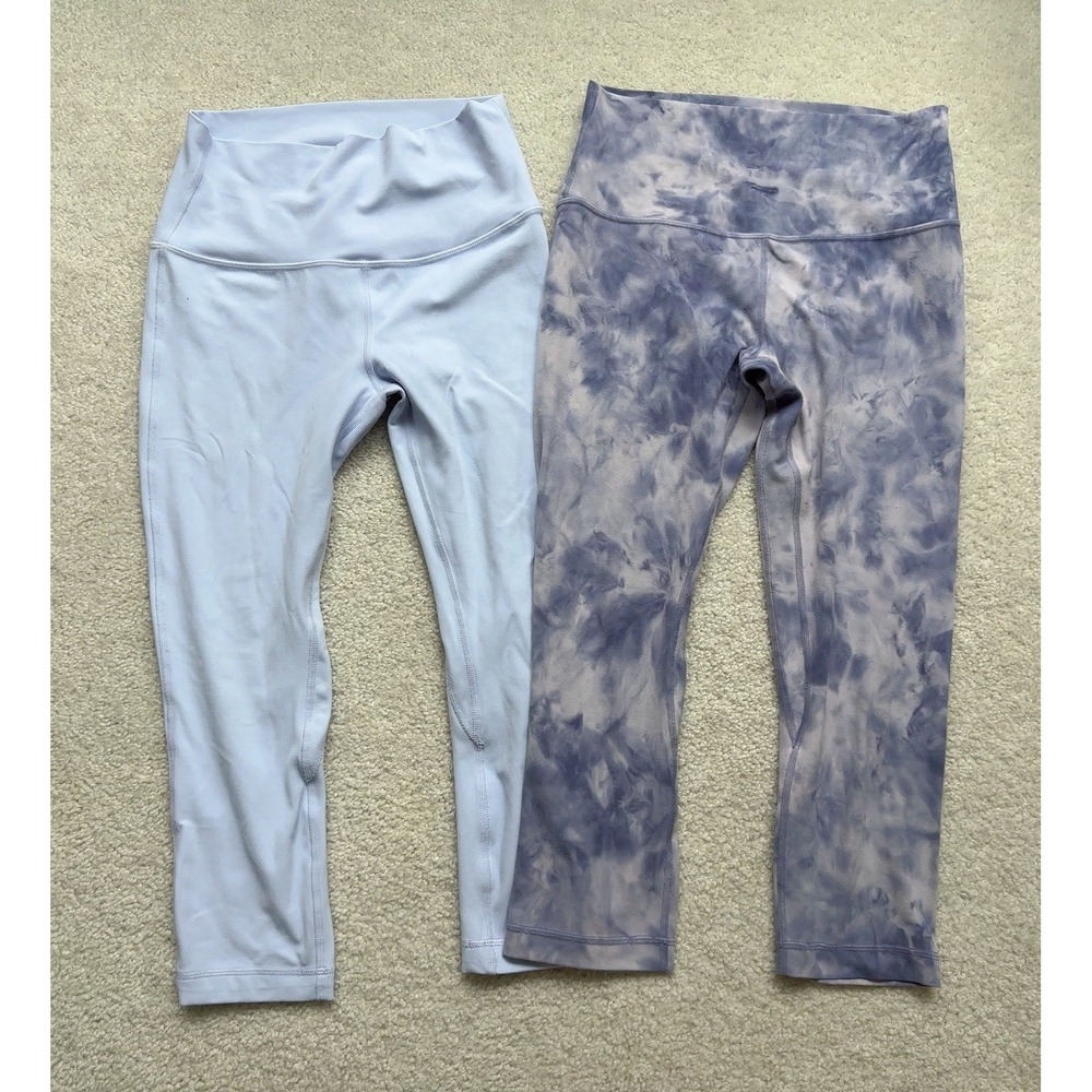 Lululemon Bundle Size8 Align HR Crop 21 Pastel Blue Purple Diamond Dye Leggings